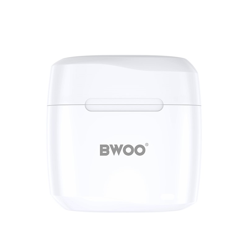 Earbud Bluetooth Handsfree Ακουστικά BWOO BW94 Με Αντοχή Στον Ιδρώτα Και Θήκη Φόρτισης White