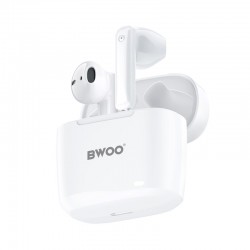 Earbud Bluetooth Handsfree Ακουστικά BWOO BW94 Με Αντοχή Στον Ιδρώτα Και Θήκη Φόρτισης White