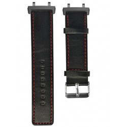 Ανταλλακτικό λουράκι QuickFit Leather Black with Rred Line για Xiaomi Amazfit T-Rex 3