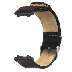 Ανταλλακτικό λουράκι QuickFit Leather Black with Rred Line για Xiaomi Amazfit T-Rex 3