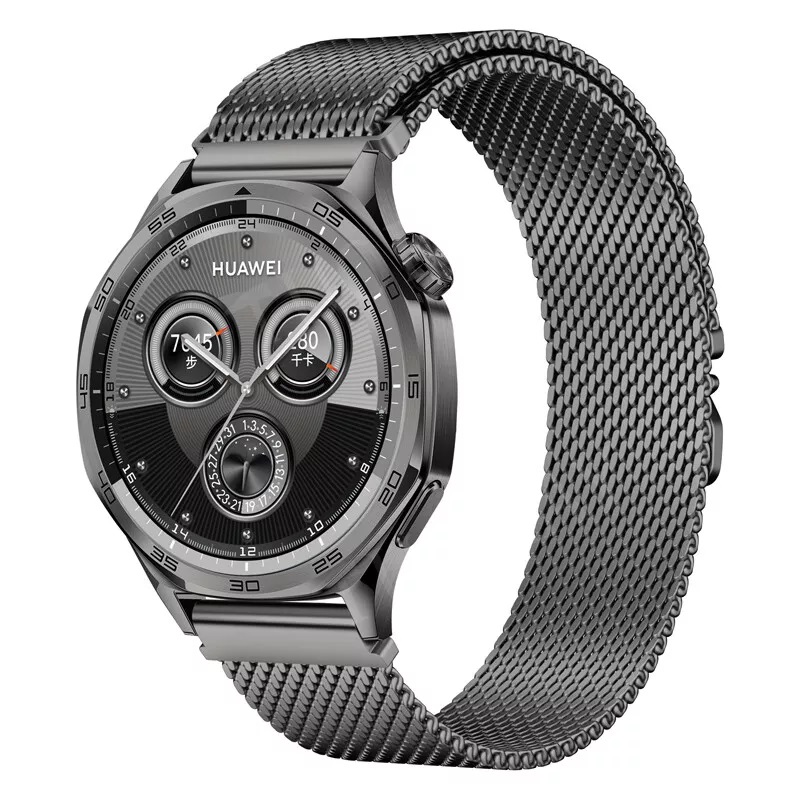 Ανταλλακτικό λουράκι QuickFit Milano Mesh Loop Samsung Galaxy Watch5 (40mm & 42mm)/Watch4 (40mm & 44mm)/ Watch4 Classic (42mm & 46mm)/ Watch3(41mm)/Active 2(40/44mm)/Amazfit GTS 3 (43mm)/GTR(42mm) (20mm) Titanium Grey