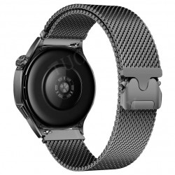 Ανταλλακτικό λουράκι QuickFit Milano Mesh Loop Samsung Galaxy Watch5 (40mm & 42mm)/Watch4 (40mm & 44mm)/ Watch4 Classic (42mm & 46mm)/ Watch3(41mm)/Active 2(40/44mm)/Amazfit GTS 3 (43mm)/GTR(42mm) (20mm) Titanium Grey