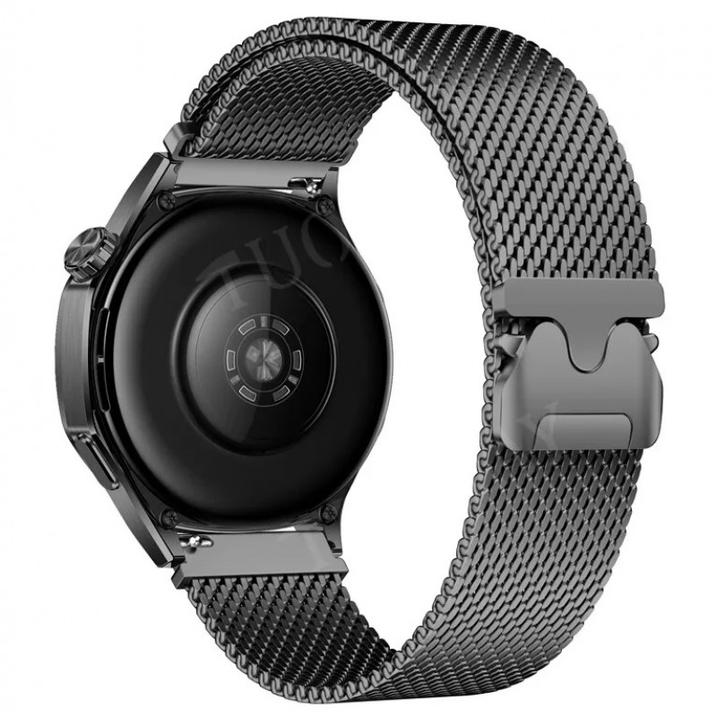 Ανταλλακτικό λουράκι QuickFit Milano Mesh Loop Samsung Galaxy Watch5 (40mm & 42mm)/Watch4 (40mm & 44mm)/ Watch4 Classic (42mm & 46mm)/ Watch3(41mm)/Active 2(40/44mm)/Amazfit GTS 3 (43mm)/GTR(42mm) (20mm) Titanium Grey