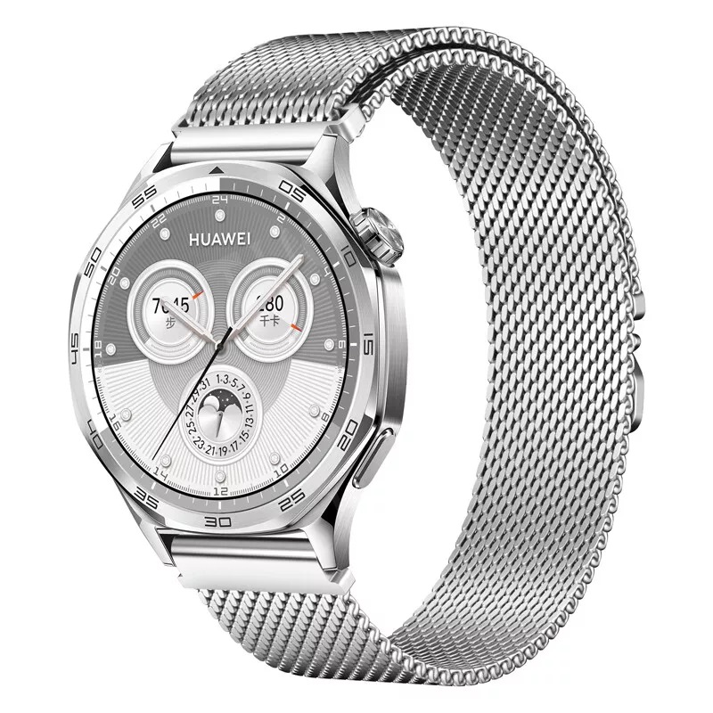 Ανταλλακτικό λουράκι QuickFit Milano Mesh Loop Samsung Galaxy Watch5 (40mm & 42mm)/Watch4 (40mm & 44mm)/ Watch4 Classic (42mm & 46mm)/ Watch3(41mm)/Active 2(40/44mm)/Amazfit GTS 3 (43mm)/GTR(42mm) (20mm) Silver