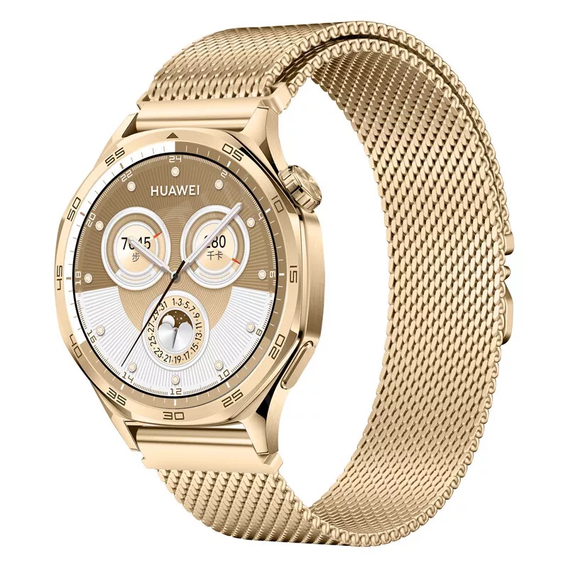 Ανταλλακτικό λουράκι QuickFit Milano Mesh Loop Samsung Galaxy Watch5 (40mm & 42mm)/Watch4 (40mm & 44mm)/ Watch4 Classic (42mm & 46mm)/ Watch3(41mm)/Active 2(40/44mm)/Amazfit GTS 3 (43mm)/GTR(42mm) (20mm) Gold