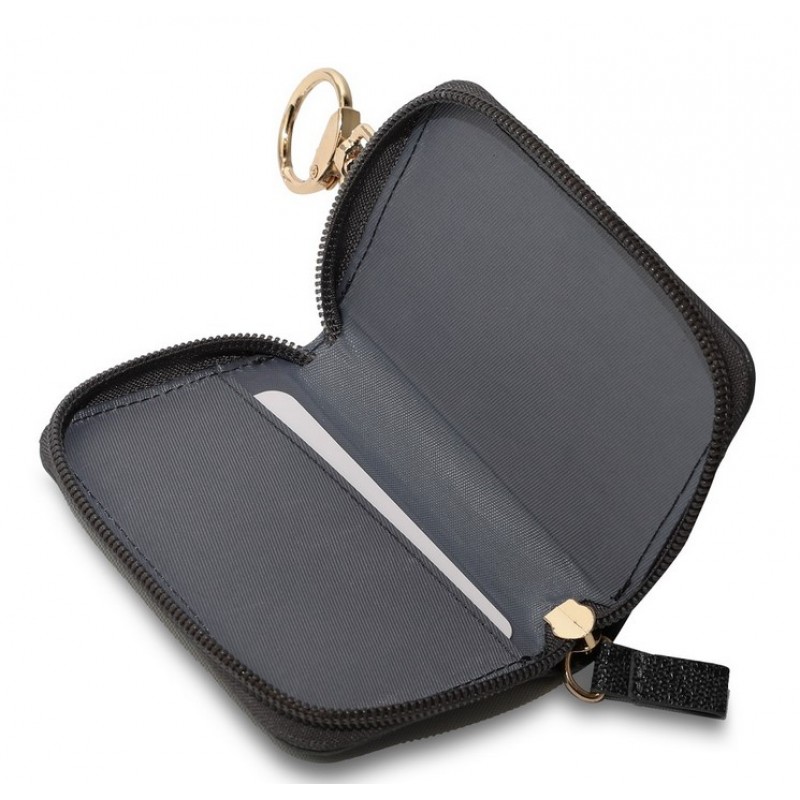 Πορτοφόλι Μπρελόκ Guess PU 4G Script Logo Key Pouch Black