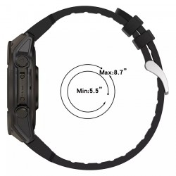 Ανταλλακτικό λουράκι Silicone & PU Leather Garmin Fenix 3/5x/3HR/5X Plus/6x/6x Pro/7x Grey (26mm)