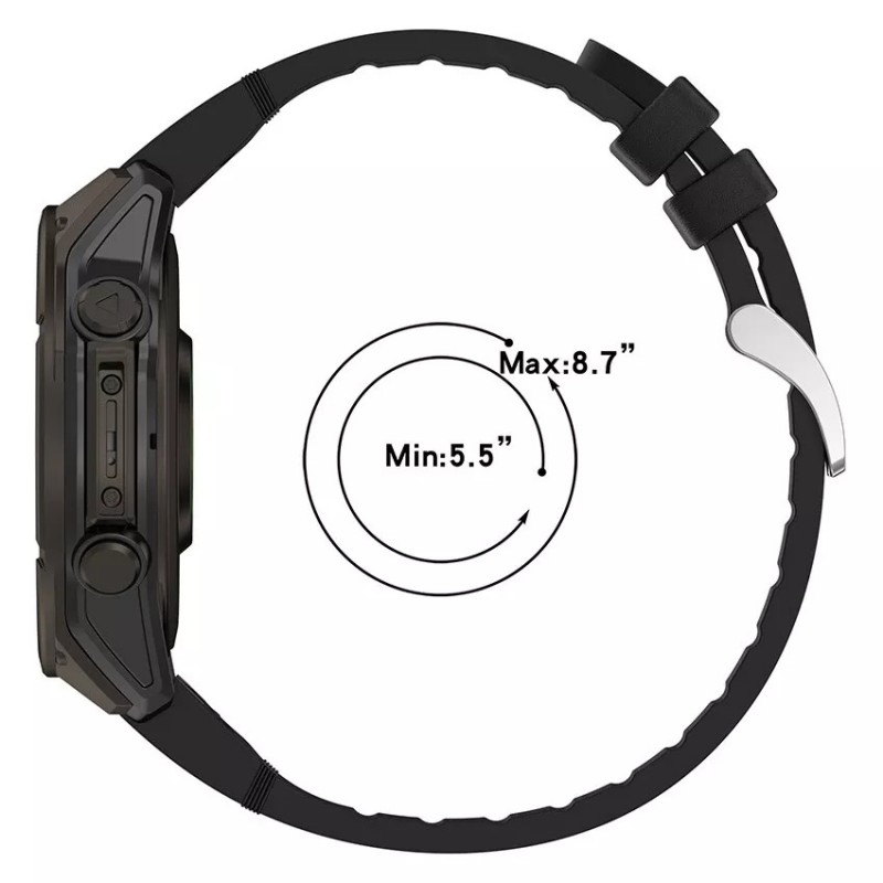 Ανταλλακτικό λουράκι Silicone & PU Leather Garmin Fenix 3/5x/3HR/5X Plus/6x/6x Pro/7x Grey (26mm)