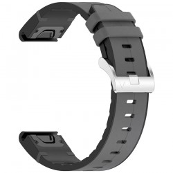 Ανταλλακτικό λουράκι Silicone & PU Leather Garmin Fenix 3/5x/3HR/5X Plus/6x/6x Pro/7x Grey (26mm)