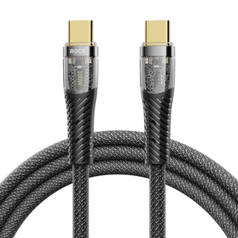 Καλώδιο Rock Z21 Type-C to Type-C 6A 100W 1.2m Black