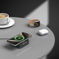 Βάση Φόρτισης Blavec BQI-02 Qi 15W Magnetic Magsafe 3 in 1 Induction Charger Black