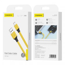 Καλώδιο Data Foneng X96 USB to Type-C 2.4A 1m Yellow
