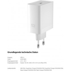 Φορτιστής Ταξιδιού Oppo Supervooc 67W White (Original Bulk Only Adapter) 