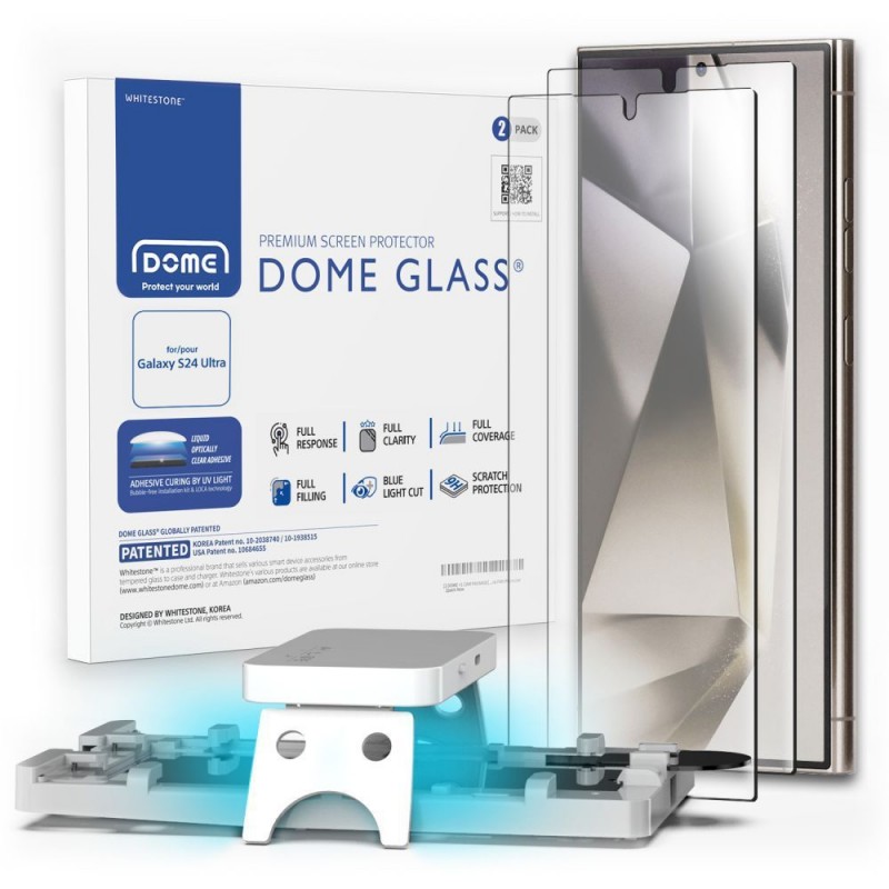 Γυαλί Προστασίας Whitestone Dome Tempered Glass 2-Pack Samsung Galaxy S24 Ultra 5G SM-S928 9H AntiCrash/AntiShock Clear