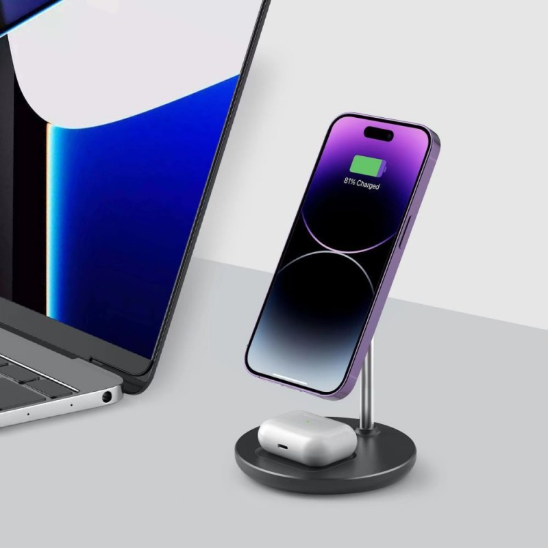 Ασύρματος Φορτιστής Tech-Protect A39 QI15W Magnetic Magsafe 2in1 Wireless Charger Black