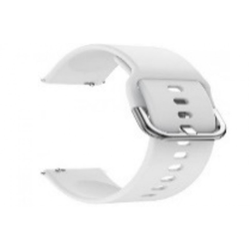 Ανταλλακτικό λουράκι QuickFit With Colorful Buckle Smoothband White για Samsung Galaxy Watch3(45mm)/Watch(46mm)/Huawei Watch 3 (46mm)/ Watch 3 Pro (48mm)/GT 2/Pro/Honor GS Pro/Amazfit GTR 3 (46mm)/GTR 3 Pro/GTR(47mm)/ Stratos 3(48mm) (22mm)