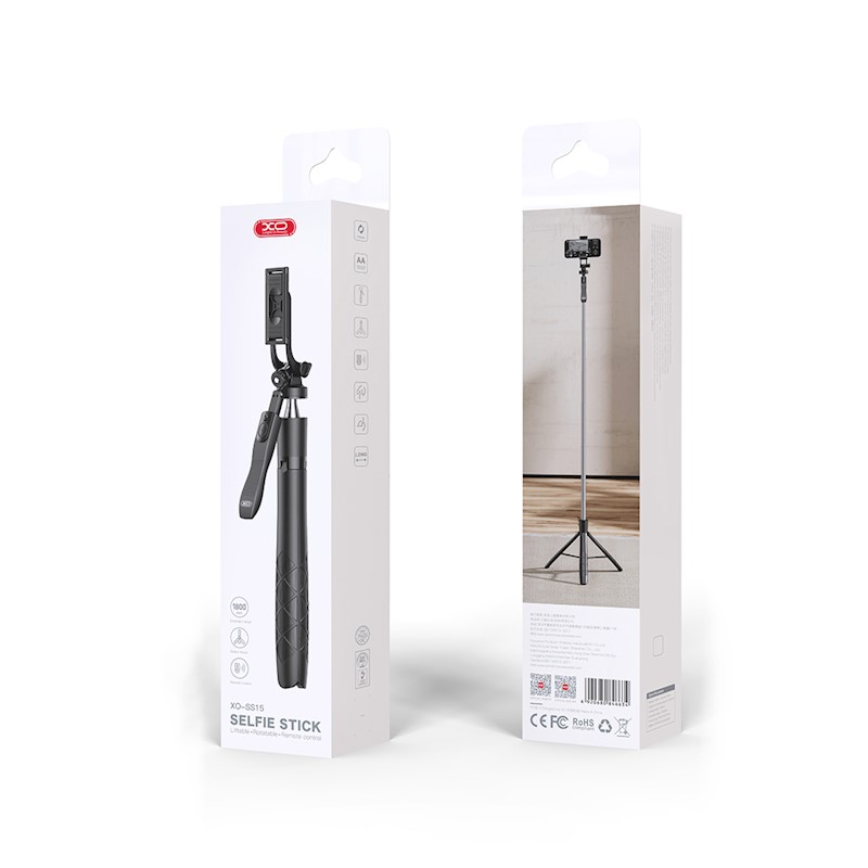 XO Selfie Stick 15 with Detachable Tripod Bluetooth Black