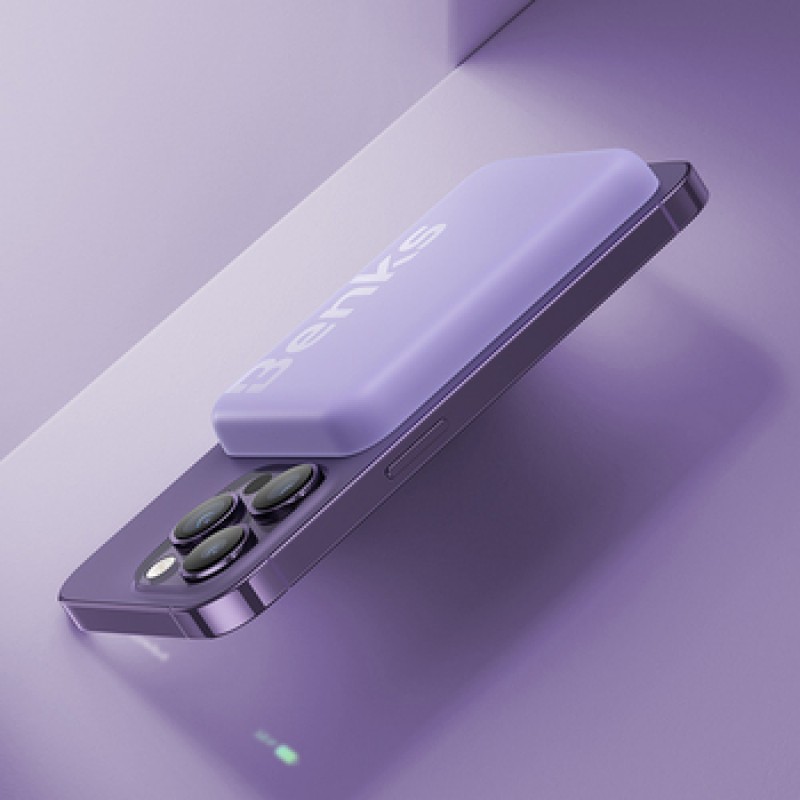 Εξωτερική Μπαταρία Benks Powerbank 6000mAh MP10 - Type C - Magnetic With Induction Charging Purple Εξωτερική Μπαταρία Benks Powerbank 6000mAh MP10 - Type C - Magnetic With Induction Charging Purple