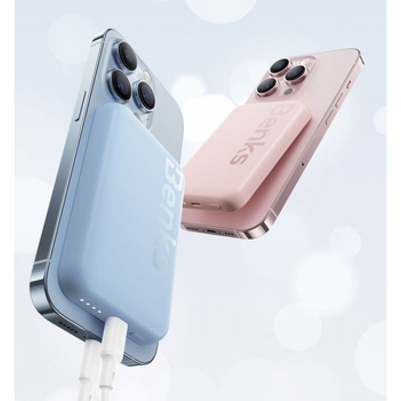 Εξωτερική Μπαταρία Benks Powerbank 6000mAh MP10 - Type C - Magnetic With Induction Charging Pink Εξωτερική Μπαταρία Benks Powerbank 6000mAh MP10 - Type C - Magnetic With Induction Charging Pink