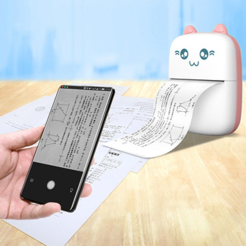 Φορητός Εκτυπωτής Mini Bluetooth Thermal Printer For Photos Notes White-Pink Φορητός Εκτυπωτής Mini Bluetooth Thermal Printer For Photos Notes White-Pink