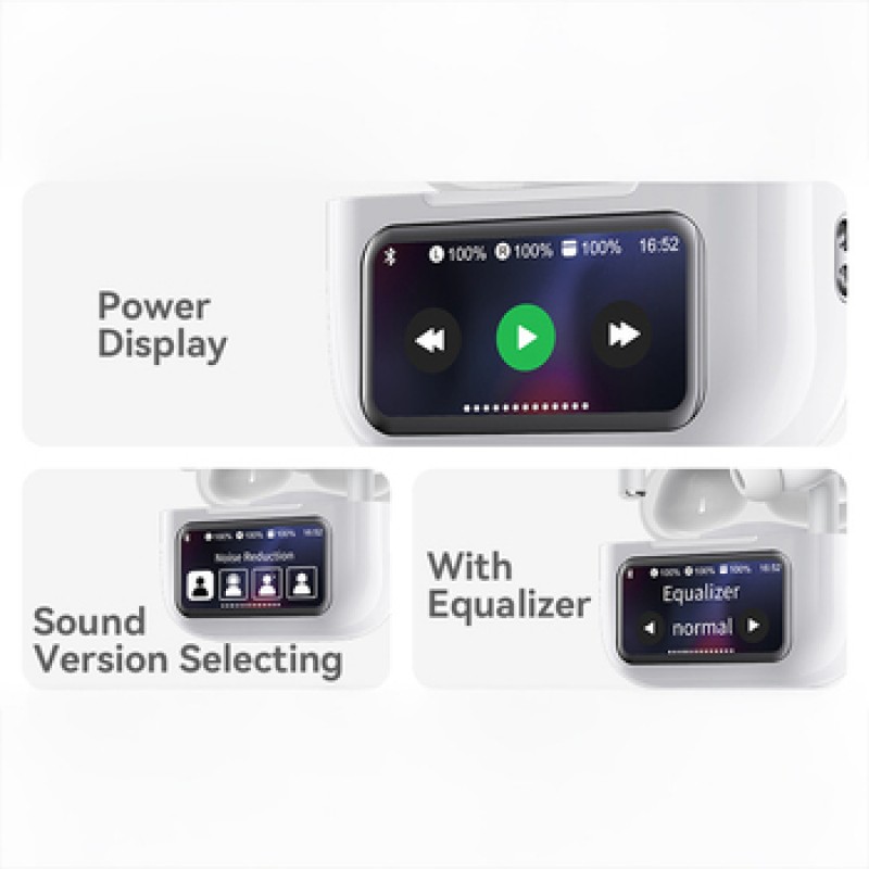 Ακουστικά Bluetooth Yesido TWS Bluetooth Earphones TWS29 ANC+ENC With LCD Display White