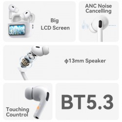 Ακουστικά Bluetooth Yesido TWS Bluetooth Earphones TWS29 ANC+ENC With LCD Display White