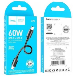 Καλώδιο Data Hoco X96 Hyper Charging Data Cable 60W Type-C to Type-C 0.25m Black