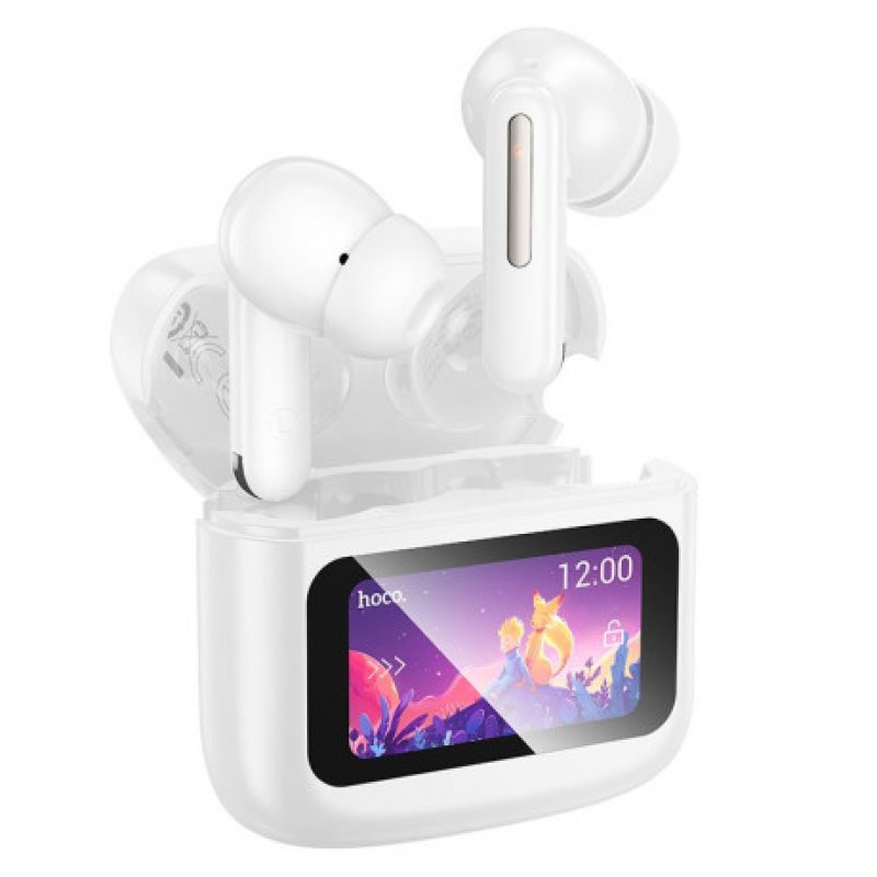 Ακουστικά Bluetooth Hoco EQ14 Θηκη Με Οθονη Αφης White