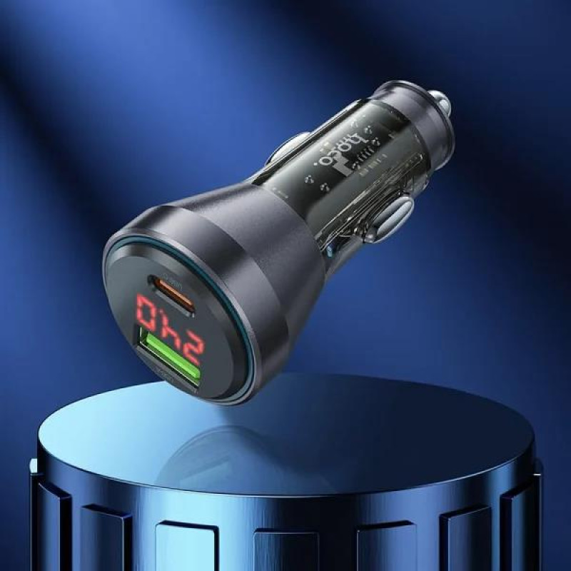Φορτιστής Αυτοκινήτου HOCO NZ12B Fast Charging USB-A USB-C Car Charger Black