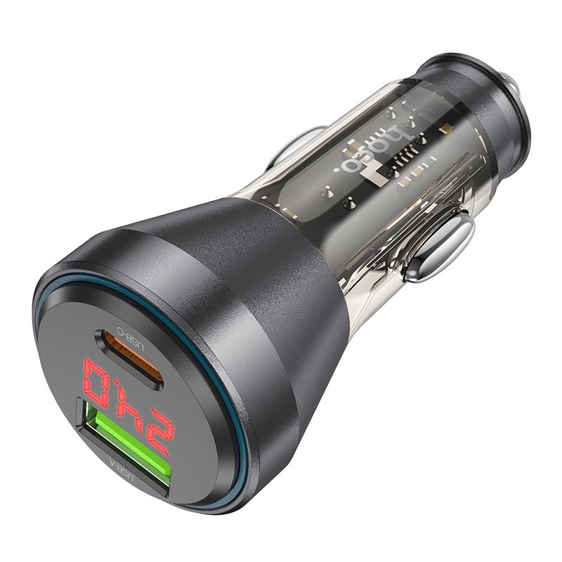 Φορτιστής Αυτοκινήτου HOCO NZ10 Fast Charging USB-A USB-C Car Charger Black