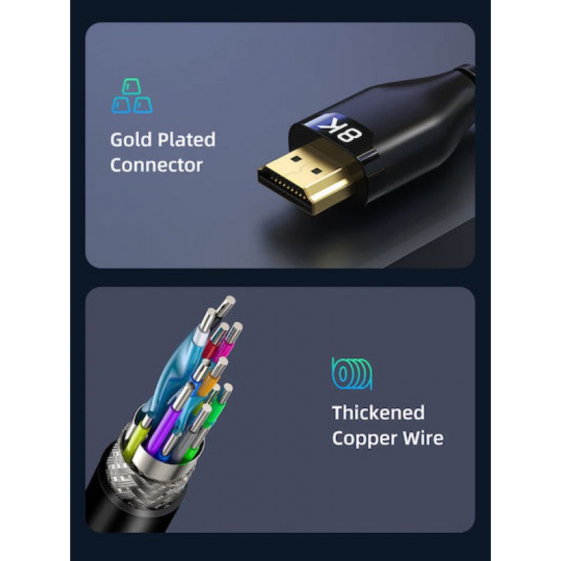Καλώδιο Cabletime HDMI 2.1 Cable HDMI Male - HDMI Male 2m  Black