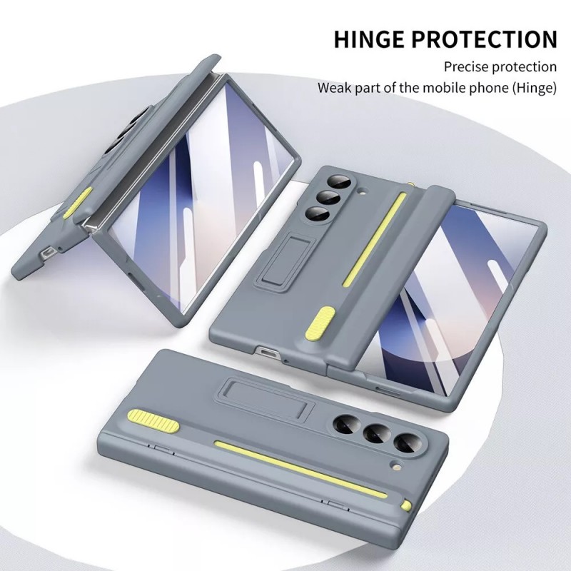 Θήκη Leather Kickstand with Pen Slot Samsung Galaxy Z Fold5 5G SM-F946 Grey
