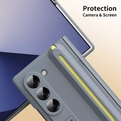 Θήκη Leather Kickstand with Pen Slot Samsung Galaxy Z Fold5 5G SM-F946 Grey