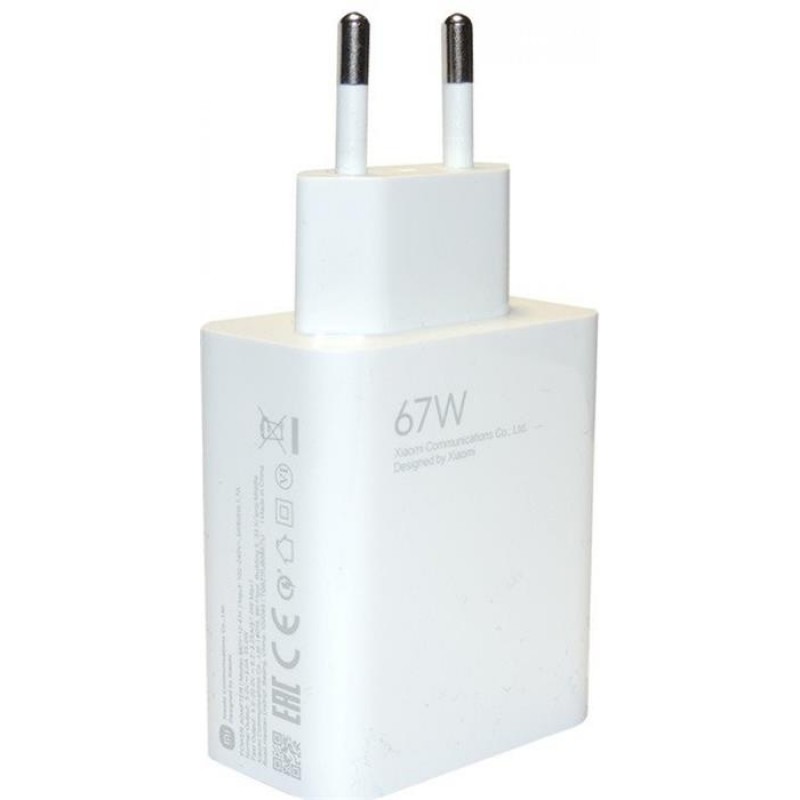 Φορτιστής Ταξιδιού Xiaomi Charger USB A Wall Adapter MDY-12-EH 67W - USB-C 6A Data Cable White (Bulk)