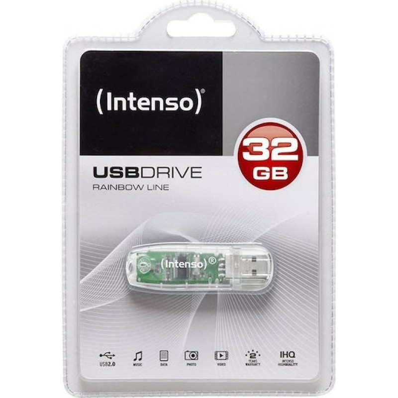 Intenso USB 2.0 Stick 32GB Rainbow Line Transparent  (NSO3502480)