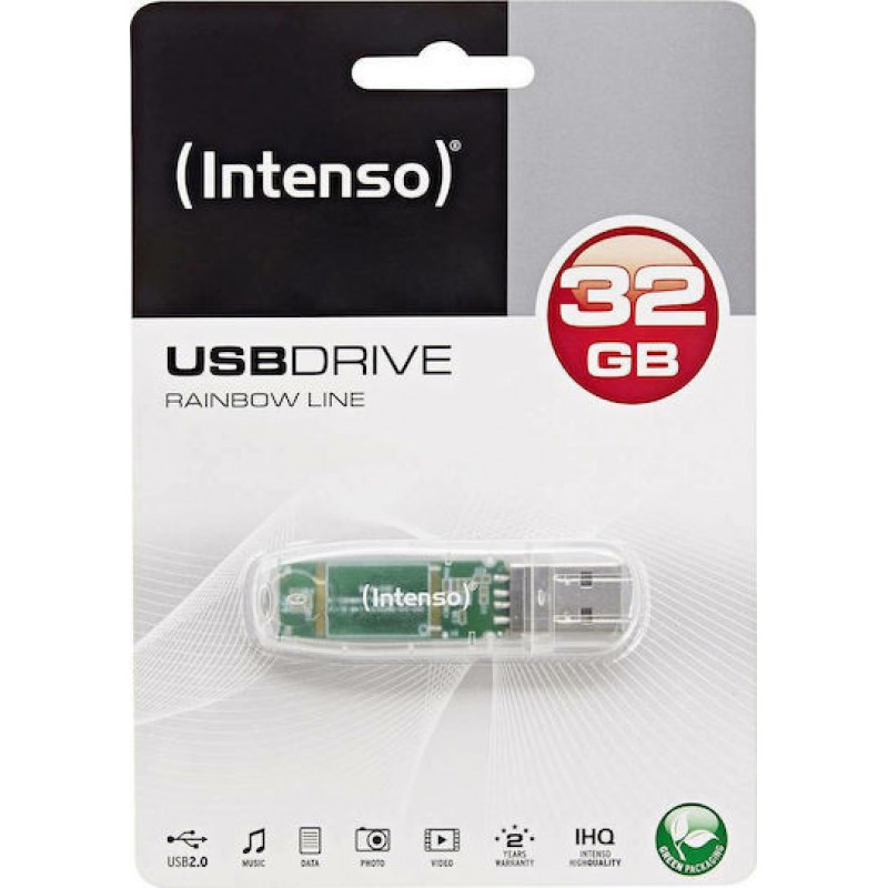 Intenso USB 2.0 Stick 32GB Rainbow Line Transparent  (NSO3502480)