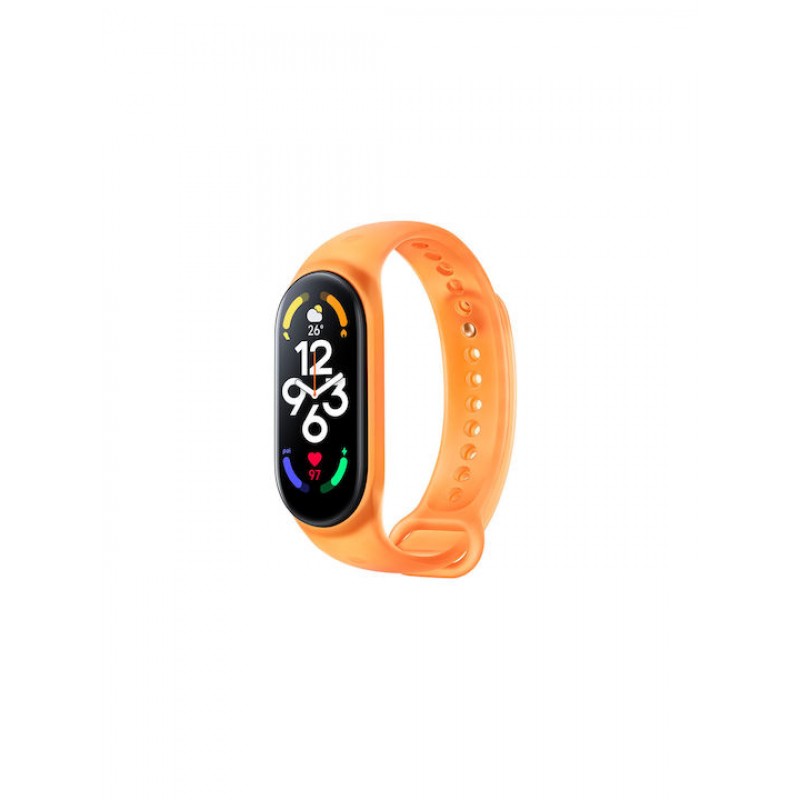 Ανταλλακτικό λουράκι Xiaomi Smart Band 7 Strap Silicone Neon Orange (Original)