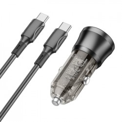 Φορτιστής Αυτοκινήτου Borofone Car Charger BZ25 Journey - USB + Type C - PD 38W 3A with Type C to Type C Cable black