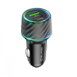 Φορτιστής Αυτοκινήτου Blavec Car Charger BS21 Carbon - Type C + USB - PD 48W 3A Black