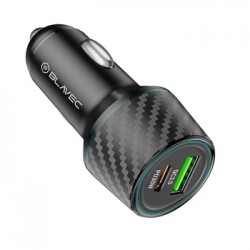 Φορτιστής Αυτοκινήτου Blavec Car Charger BS21 Carbon - Type C + USB - PD 48W 3A Black