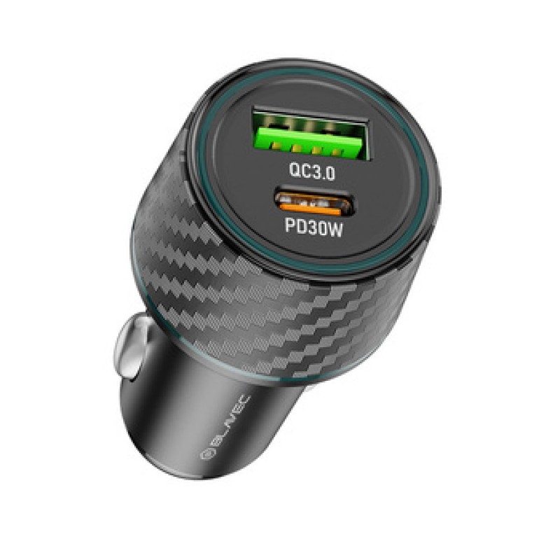 Φορτιστής Αυτοκινήτου Blavec Car Charger BS21 Carbon - Type C + USB - PD 48W 3A Black