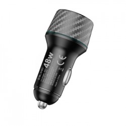 Φορτιστής Αυτοκινήτου Blavec Car Charger BS21 Carbon - Type C + USB - PD 48W 3A Black