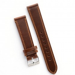 Ανταλλακτικό λουράκι Genuine Leather Dark Brown Out Seam Line για  Samsung Galaxy Watch3(45mm)/Watch(46mm)/Xiaomi Haylou LS05/Amazfit GTR(47mm)/2e(46mm)/Stratos 2/3/Mi Watch(46mm)/Huawei GT/Active/GT 2/Pro/Honor GS Pro/Magic/2(46mm) (22mm)