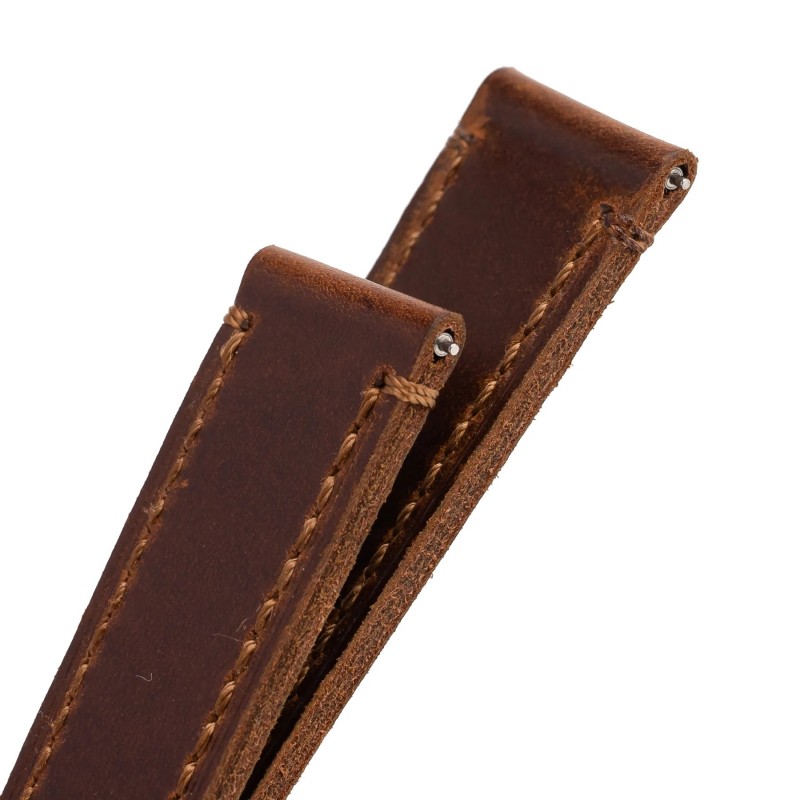Ανταλλακτικό λουράκι Genuine Leather Dark Brown Out Seam Line για  Samsung Galaxy Watch3(45mm)/Watch(46mm)/Xiaomi Haylou LS05/Amazfit GTR(47mm)/2e(46mm)/Stratos 2/3/Mi Watch(46mm)/Huawei GT/Active/GT 2/Pro/Honor GS Pro/Magic/2(46mm) (22mm)