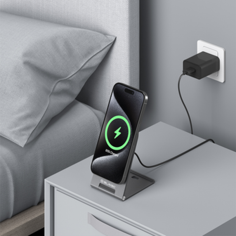 Βάση Φόρτισης Blavec BQI-01 Qi2 15W Magnetic Magsafe + Raptor Cable Type C to Type C Silver