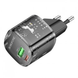 Φορτιστής Borofone Wall Charger BN17 Sunlight - USB + Type C - QC 3.0 PD 20W 3A Black Φορτιστής Borofone Wall Charger BN17 Sunlight - USB + Type C - QC 3.0 PD 20W 3A Black