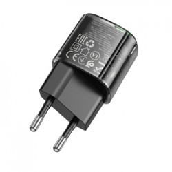 Φορτιστής Borofone Wall Charger BN17 Sunlight - USB + Type C - QC 3.0 PD 20W 3A Black Φορτιστής Borofone Wall Charger BN17 Sunlight - USB + Type C - QC 3.0 PD 20W 3A Black