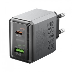 Φορτιστής Borofone Wall Charger BN20 Lena - USB +Type-C 35W Grey Φορτιστής Borofone Wall Charger BN20 Lena - USB +Type-C 35W Grey