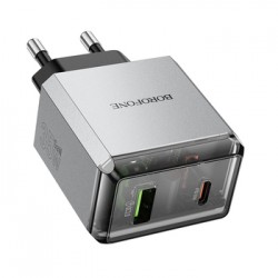 Φορτιστής Borofone Wall Charger BN20 Lena - USB +Type-C 35W Grey Φορτιστής Borofone Wall Charger BN20 Lena - USB +Type-C 35W Grey