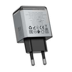 Φορτιστής Borofone Wall Charger BN20 Lena - USB +Type-C 35W Grey Φορτιστής Borofone Wall Charger BN20 Lena - USB +Type-C 35W Grey